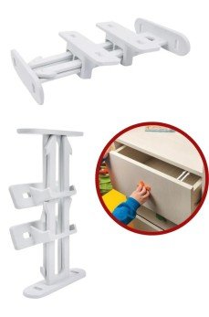 4 Adet Bebek Çocuk Koruma Kilidi - Dolap Çekmece Kilidi Sürgülü Kilit