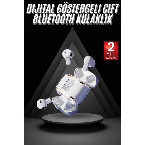 4 Adet Çift Kulaklık Dijital Göstergeli Yüksek Ses Kaliteli Bluetooth Kulaklık