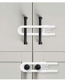 4 Adet Çocuk Koruma Kilidi - Slide Dolap Çekmece Kilidi Sürgülü Kilit