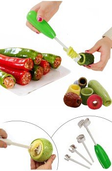 4 Başlıklı Oyma Seti Sebze Patlıcan Patates Kabak Oyacağı