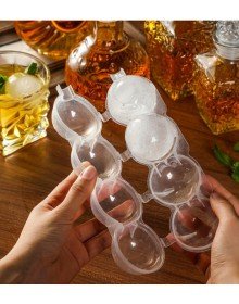 4 Bölmeli  Küre Buz Topu Kalıbı -  Yuvarlak Buz Topu