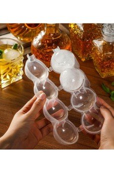 4 Bölmeli  Küre Buz Topu Kalıbı -  Yuvarlak Buz Topu