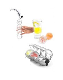4 Bölmeli  Küre Buz Topu Kalıbı -  Yuvarlak Buz Topu