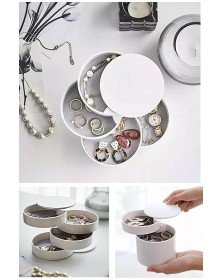 4 Katlı Dönebilen Silindir Takı Ve Makyaj Organizer Kutusu