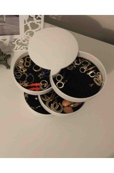 4 Katlı Dönebilen Silindir Takı Ve Makyaj Organizer Kutusu 4 Katlı Dönebilen Silindir Takı Ve Makyaj Organizer Kutusu