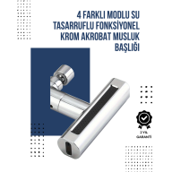 4 Modlu Musluk Başlığı | Şelale, Yağmur, Sprey, Köpük Akışı | Yüksek Basınç Performansı | Modern Tasarım 4 Modlu Musluk Başlığı | Şelale, Yağmur, Sprey, Köpük Akışı | Yüksek Basınç Performansı | Modern Tasarım