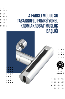4 Modlu Musluk Başlığı | Şelale, Yağmur, Sprey, Köpük Akışı | Yüksek Basınç Performansı | Modern Tasarım