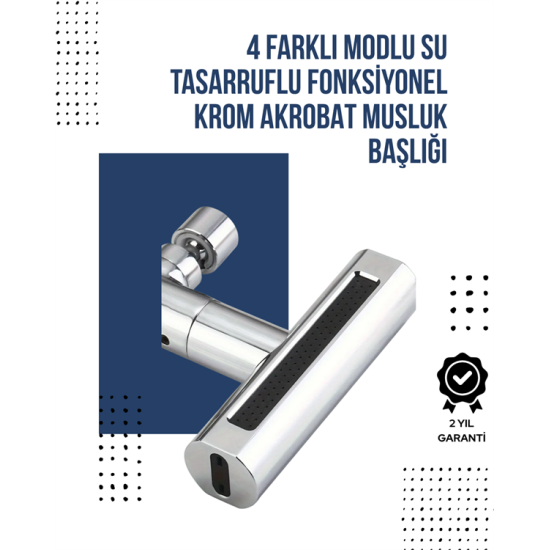 4 Modlu Musluk Başlığı | Şelale, Yağmur, Sprey, Köpük Akışı | Yüksek Basınç Performansı | Modern Tasarım