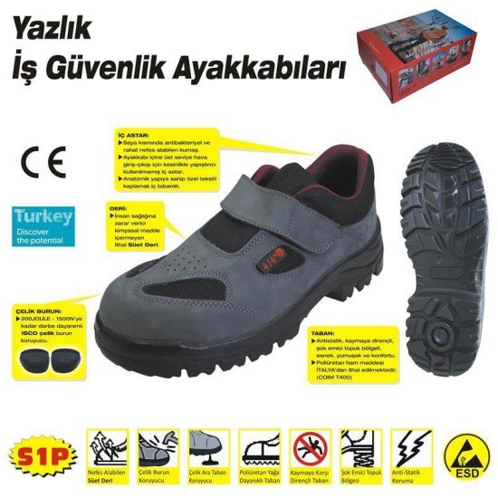 414 YAZLIK S1 40 No Çelik Burunlu Ayakkabı 414 YAZLIK S1 40 No Çelik Burunlu Ayakkabı