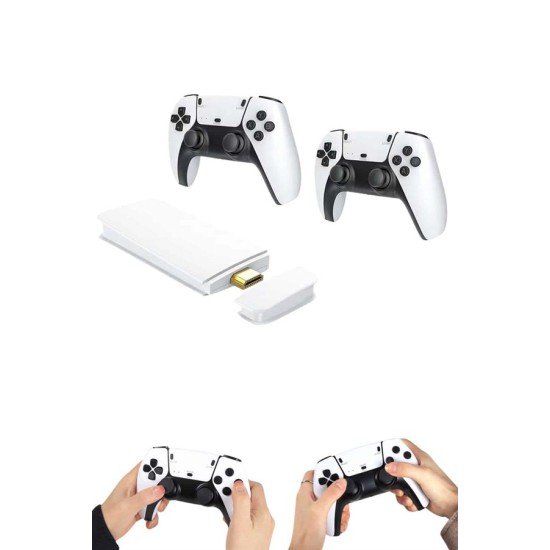 4K HD Görüntü Kaliteli Retro Game Stick 20000 Oyunlu Çift Kollu Beyaz Game Stick