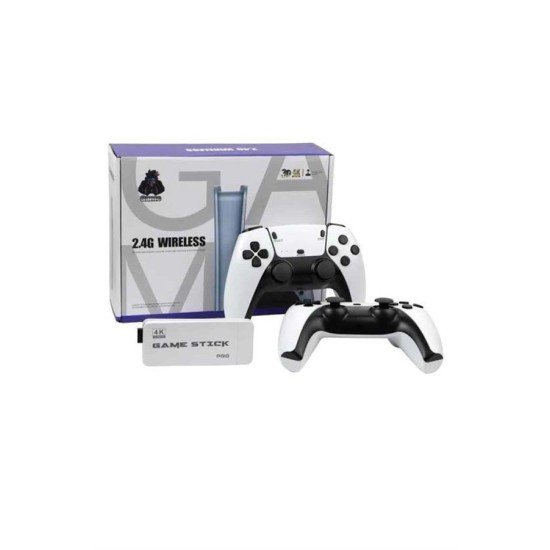 4K HD Görüntü Kaliteli Retro Game Stick 20000 Oyunlu Çift Kollu Beyaz Game Stick