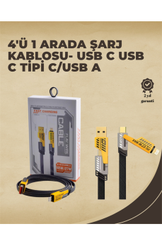 4'ü 1 Arada Metal Hızlı Veri Kablosu – 65W Güç, 27W iPhone Desteği, 480Mbps Aktarım