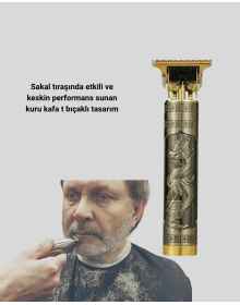 Profesyonel Çizik Tıraş Makinesi – T Çelik Bıçaklı, 120 Dakika Şarjlı Kullanım, 3 Başlıklı