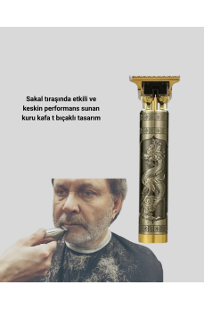 Profesyonel Çizik Tıraş Makinesi – T Çelik Bıçaklı, 120 Dakika Şarjlı Kullanım, 3 Başlıklı