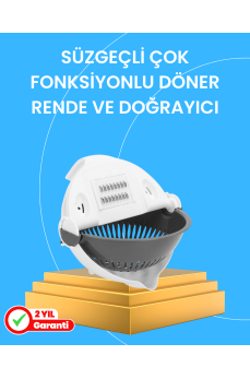 Çok Fonksiyonlu Dilimleyici ve Süzgeçli Mutfak Aparatı