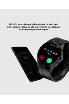 AMOLED Ekranlı Akıllı Saat – 3 Kordon Seçenekli, Suya Dayanıklı, Kalp Atış ve Uyku Takip Özellikli AMOLED Ekranlı Akıllı Saat – 3 Kordon Seçenekli, Suya Dayanıklı, Kalp Atış ve Uyku Takip Özellikli