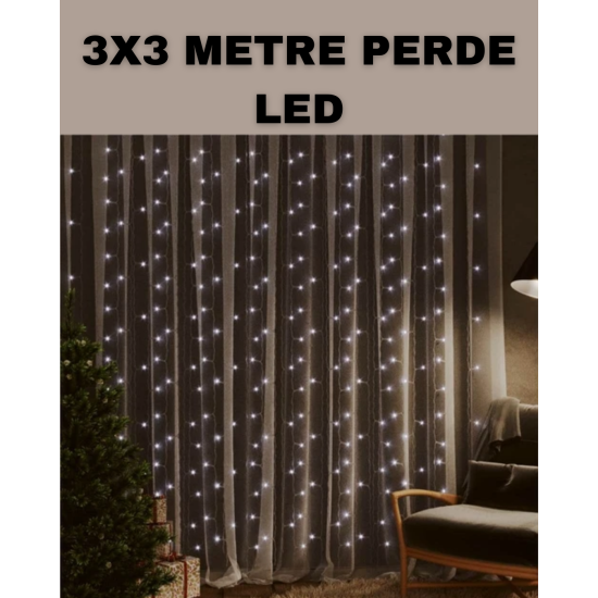 3x3 LED Şelale Perde Işık Kutlama ve Dekor Aydınlatması