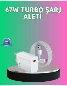 67 Watt Güçlü Turbo Şarj Aleti Samsung Note 10 Note 20 Uyumlu