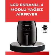 Büyük Boy 6 Litre Airfryer 2400W Sesli Uyarı LCD Ekran Büyük Boy 6 Litre Airfryer 2400W Sesli Uyarı LCD Ekran