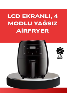 Büyük Boy 6 Litre Airfryer 2400W Sesli Uyarı LCD Ekran