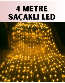 4 Metre Icicle Şelale Led Yılbaşı Perde Işık Sıcak Ambiyans