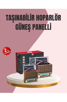 Solar Panel Şarjlı Taşınabilir Radyo Bluetooth Hoparlör Müzik Kutusu