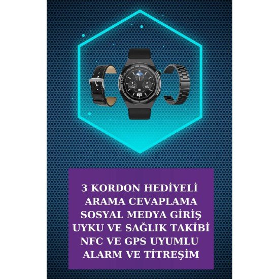 Kulak İçi Kablosuz Bluetooth Kulaklık ve NFC ve GPS Özellikli Akıllı Saat Alarm ve Titreşim