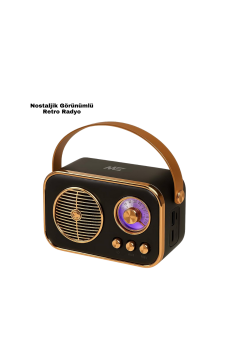 Vintage Bluetooth Radyo – TF Kart ve FM Destekli Taşınabilir Nostaljik Model