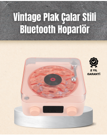 Retro Bluetooth Hoparlör – Yumuşak Gece Lambası ve Saat Göstergeli