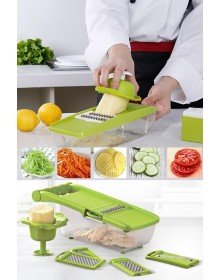 5 Başlıklı Hazneli Kaymaz Rende Jülyen Kesici Patates  Havuç Rendesi