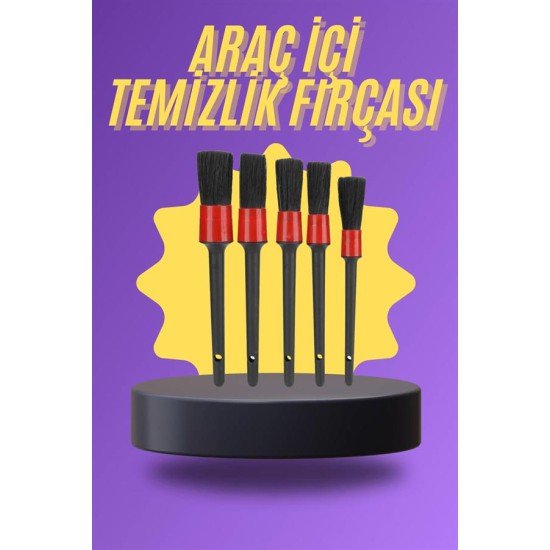 5 Parça Araç İçi Temizlik Fırçası Araç İçi-Dışı Temizleme Fırça Seti 5 Parça Araç İçi Temizlik Fırçası Araç İçi-Dışı Temizleme Fırça Seti