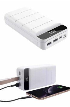 50.000 Mah Powerbank Turbo Hızlı Led Göstergeli Android İOS Uyumlu Taşınabilir Askılı