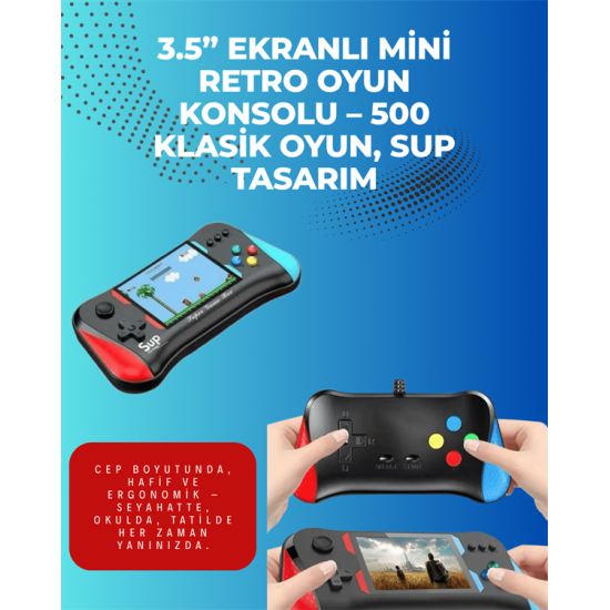 500 Retro Oyunlu Taşınabilir El Konsolu – X7M Modeli 500 Retro Oyunlu Taşınabilir El Konsolu – X7M Modeli