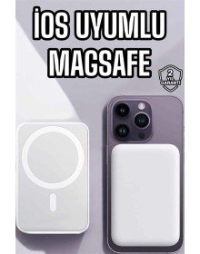 5000 Mah İOS Uyumlu Magsafe Kablosuz Şarj Hızlı Şarj Desteği