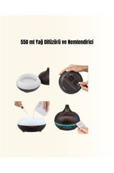 Sessiz Çalışan Aromaterapi Difüzörü – 4 Zaman Ayarlı, 7 Renkli Işık Seçeneği