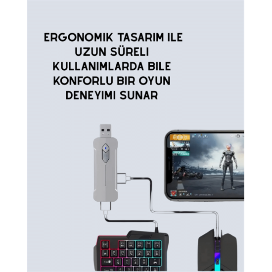 5in1 BT5.3 Mobil Oyun Kiti Klavye Mouse Dönüştürücü Seti 5in1 BT5.3 Mobil Oyun Kiti Klavye Mouse Dönüştürücü Seti