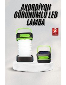 Katlanabilir Kamp Lambası Akordiyon Lamba Şarjlı 3 Kademeli Solar