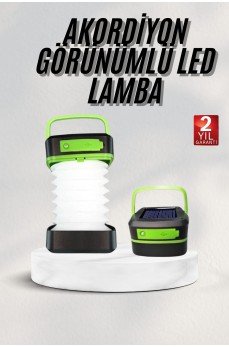 Katlanabilir Kamp Lambası Akordiyon Lamba Şarjlı 3 Kademeli Solar