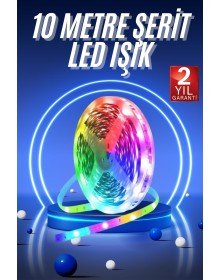RGB Neon Şerit Led Lamba 10 Metre İç Mekan Tasarımına Uygun
