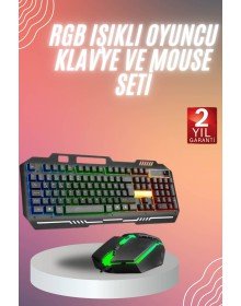 RGB Işıklı   Klavye Q Klavye Mouse Hediyeli