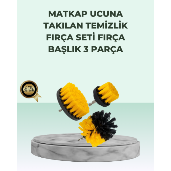 Matkap Uyumlu Temizlik Fırçası Seti 3’lü Çok Amaçlı