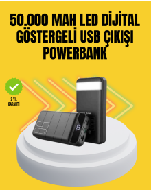 Profesyonel 50.000 mAh Powerbank – Aynı Anda Birden Fazla Cihaz Şarj Eden, Dayanıklı ve Güvenli Taşınabilir Şarj Cihazı