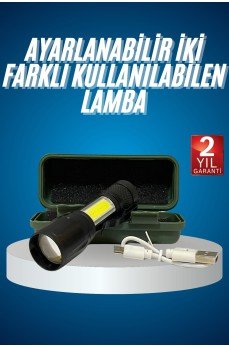 Led Lamba El Feneri Küçük Taşınabilir USB Şarjlı Acil Durum Lambası