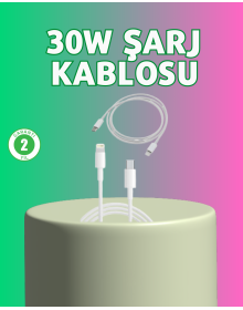 Orijinal Kalite 30W Type-C Lightning Hızlı Şarj Kablosu – 1.2m Dayanıklı