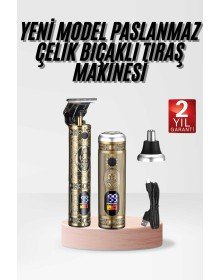 Profesyonel Saç Sakal Vücut Kulak ve Burun Tıraş Makinesi 3 Başlıklı