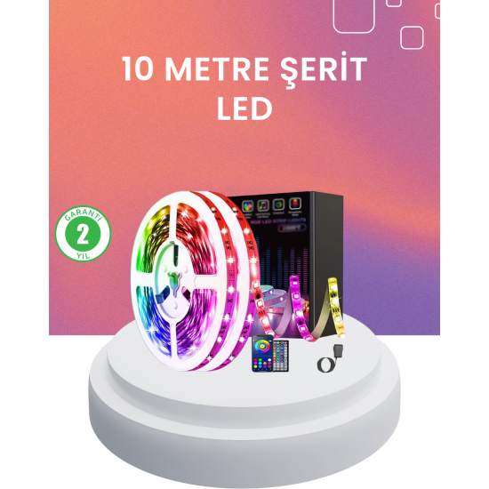 10 Metre Telefon Kontrollü Smart Şerit Led USB RGB Kumandalı