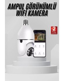 Wifi Güvenlik Kamerası 360 Derece Dönebilen Harekete Duyarlı Gece Görüşlü Ampul