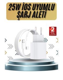 15/Pro/Pro Max 20W İOS Uyumlu Hızlı Şarj Aleti Adaptörlü Beyaz