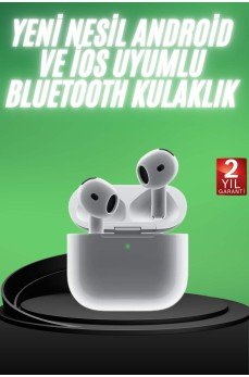 Yeni Nesil Bluetooth Kulaklık Beyaz Çağrı Cevaplayabilen Kablosuz