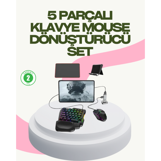 Rekabetçi Mobil Oyun Aksesuarı | Klavye + Mouse + Hızlı Dönüştürücü